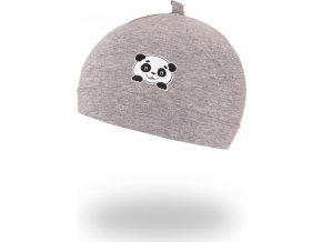 Little Angel Čepice tenká obrázek Outlast® - šedý melír/panda (Velikost 1 | 36-38 cm)