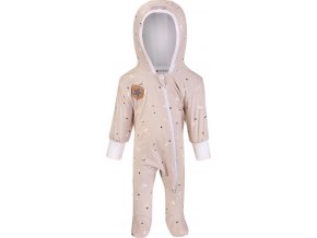 Little Angel overal podšitý BIO DR Outlast® - béžová hvězdičky/bílá (Velikost 56)