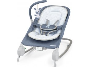 INGENUITY INGENUITY Lehátko masážní vibrující s melodií Happy Belly™ Rock-to-Bounce - Chambray 0m+ do 9kg