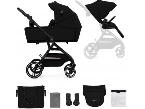 KINDERKRAFT SELECT KINDERKRAFT SELECT Kočárek kombinovaný Yoxi 2v1 Pure Black