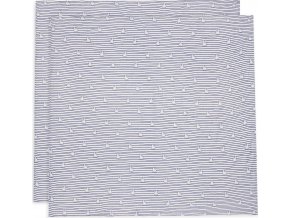 Jollein Pleny zavinovací 2ks 115x115 cm Miffy Stripe Navy