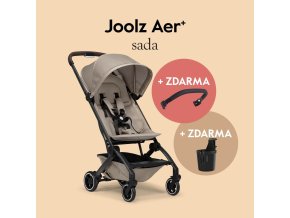 Kočárek joolz AER+ 2025 - kompaktní, lehký kočárek do letadla pro mětské rodiče Sandy taupe