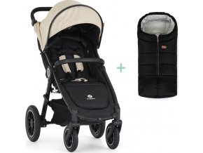 PETITEMARS PETITE&MARS Kočárek sportovní Street2 Air Black Sahara Beige + PETITE&MARS fusak Jibot ZDARMA