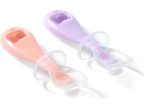 BABYONO BABYONO Lžičky silikonové - děvče 2ks, 6m+