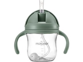 MININOR Lahev s brčkem Tritan 220 ml Willow Green