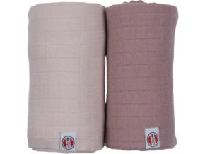 LODGER Swaddler Solid 2balení 110 x 110 cm Powder/Rose