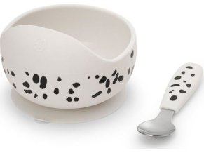 Silikonová miska se lžičkou Elodie Details - Dalmatian Dots