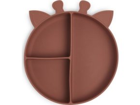NUUROO Orla Silikonový dělený talíř Giraffe Mahogany