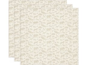 Jollein Pleny 3 ks 70x70 cm Animals Nougat