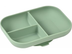 Beaba Talíř silikonový dělený s přísavkou Sage Green