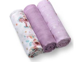BABYONO BABYONO Pleny bambusové 3 ks Violet, 70x70 cm