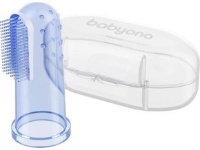 BABYONO BABYONO Kartáček zubní prstový s pouzdrem modrý