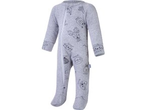 Little Angel overal smyk DR TISK Outlast® - šedý melír/šedý melír zvířátka