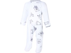 Little Angel overal smyk DR TISK Outlast® - bílá/bílá zvířátka (Velikost 56)