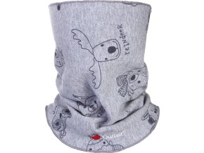 Little Angel nákrčník dětský smyk TISK Outlast® - šedý melír zvířátka