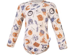 Little Angel body tričko smyk TISK Outlast® - latte barevná zvířátka