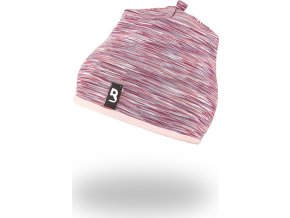 Little Angel Čepice podšitá Outlast® - bordó melír/sv.pudrová (Velikost 5 | 49-53 cm)
