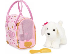 Pucci Pups Pejsek bílý v kabelce Pink Crown Glam Bag