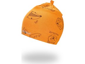 Little Angel Čepice smyk natahovací TISK Outlast ® - medová zvířátka (Velikost 3 | 42-44 cm)