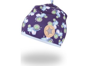 Little Angel Čepice podšitá Outlast® - traktory/sv.modrá (Velikost 3 | 42-44 cm)