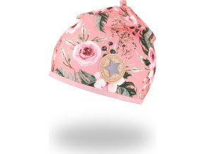 Little Angel Čepice podšitá Outlast® - květy/starorůžová (Velikost 3 | 42-44 cm)
