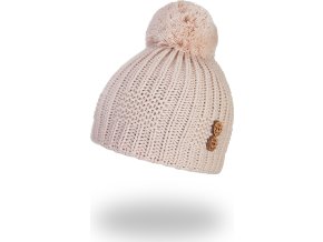 Little Angel Čepice pletená bambule knoflíky Outlast ® - béžová (Velikost 4 | 45-48 cm)
