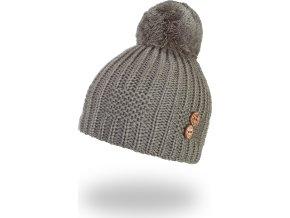 Little Angel Čepice pletená bambule knoflíky Outlast ® - khaki