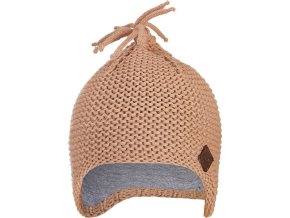 Little Angel Čepice pletená na uši LA Outlast ® - camel (Velikost 4 | 45-48 cm)