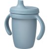 Silikonový hrneček s pítkem 240 ml - modrý