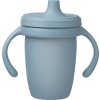 Silikonový hrneček s pítkem 240 ml - modrý