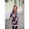 Little Angel Šaty mikinové - černá květy (Velikost 86)