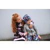 Little Angel Šaty mikinové - černá květy (Velikost 86)