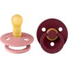 BIBS Colour okruhle cumliky z prirodneho kaucuku 2ks velkost 2 DustyPink Elderberry 120433 5713795252695