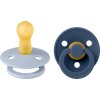 BIBS Colour okruhle cumliky z prirodneho kaucuku 2ks velkost 2 DustyBlue SteelBlue 120428 5713795248810