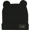 ESITO | Zimní žebrovaná čepice s oušky Color Black (Velikost 30)