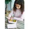 Silikonový bento box na svačinu 700 ml - růžový/fialový