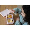 Silikonový bento box na svačinu 700 ml - růžový/fialový