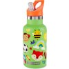 SKIPHOP SKIP HOP Láhev s nálepkami se slámkovým náústkem nerezová zelená 380 ml, 4r+