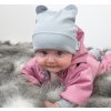 ESITO Zimní žebrovaná čepice s oušky Color Grey