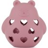 PETITEMARS PETITE&MARS Hračka silikonová s chrastítkem Bear Basil Dusty Rose 0m+
