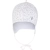 Little Angel Čepice podšitá zavazovací Outlast® - bílá sv.hnědé květy/bílá (Velikost 1 | 36-38 cm)