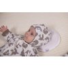Little Angel Čepice podšitá zavazovací BIO Outlast® - bílá hnědý tuleň/oříšková (Velikost 1 | 36-38 cm)