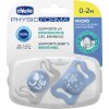 CHICCO CHICCO Dudlík Physio Micro silikonový 0-2m kluk 2 ks