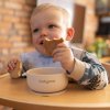 BABYONO BABYONO Miska silikonová s přísavkou a víčkem béžová 6m+