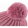 Little Angel Čepice pletená zavazovací bambule LA Outlast ® - starorůžová (Velikost 4 | 45-48 cm)
