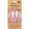 PETITEMARS PETITE&MARS Set 3 ks silikonových tréninkových lžiček Take&Match Dusty Rose 6m+