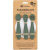 PETITEMARS PETITE&MARS Set 3 ks silikonových tréninkových lžiček Take&Match Misty Green 6m+