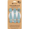 PETITEMARS PETITE&MARS Set 3 ks silikonových tréninkových lžiček Take&Match Frosted Sky 6m+