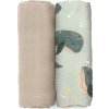 PETITEMARS PETITE&MARS Přikrývka bambusová mušelínová 2ks Misty Whale Song 120 x 120 cm
