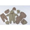 Little Angel Čepice zavazovací FLEECE BAMBUS Outlast® - hnědý melír/oříšková (Velikost 3 | 42-44 cm)